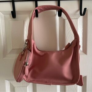 Pink Women's Shoulder Bag with Pouch